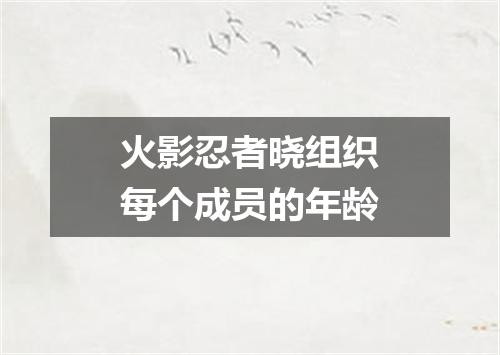 火影忍者晓组织每个成员的年龄