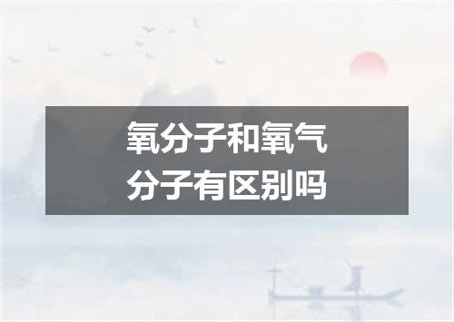 氧分子和氧气分子有区别吗