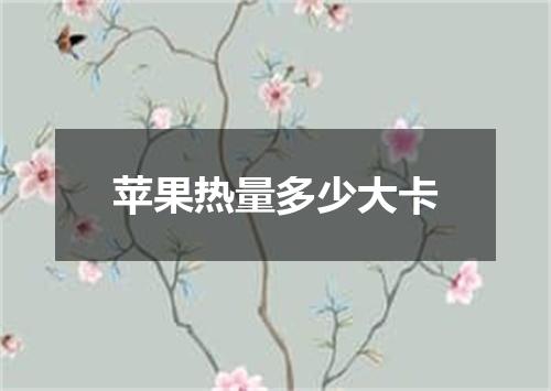 苹果热量多少大卡