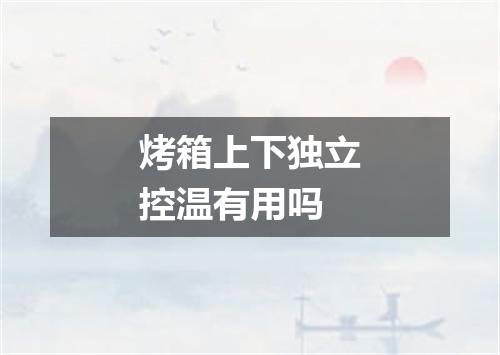 烤箱上下独立控温有用吗