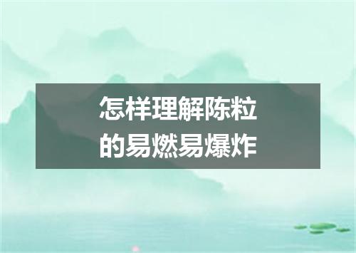 怎样理解陈粒的易燃易爆炸