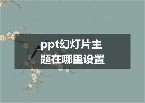 ppt幻灯片主题在哪里设置