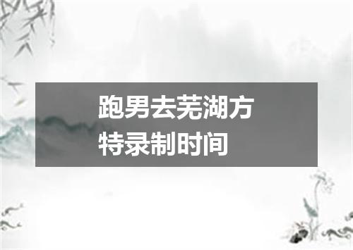 跑男去芜湖方特录制时间