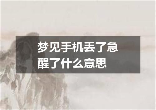 梦见手机丢了急醒了什么意思