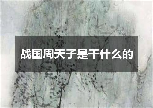 战国周天子是干什么的