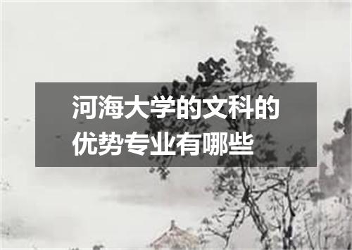 河海大学的文科的优势专业有哪些