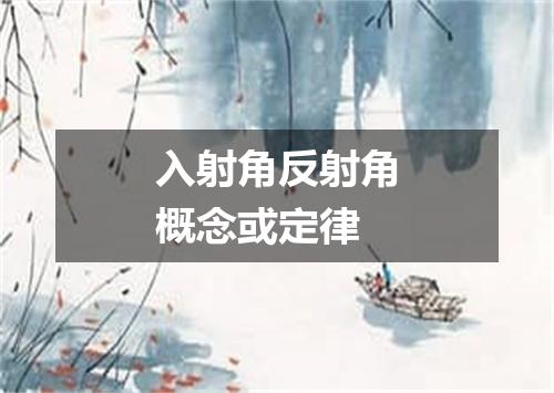 入射角反射角概念或定律