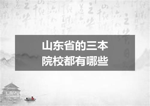 山东省的三本院校都有哪些