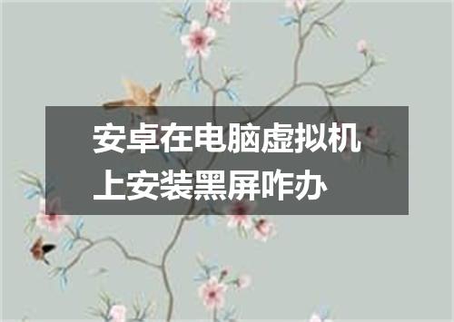 安卓在电脑虚拟机上安装黑屏咋办