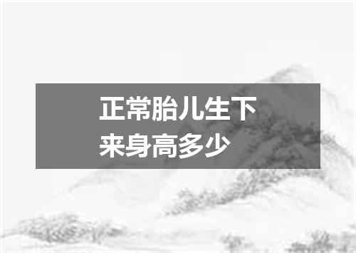 正常胎儿生下来身高多少