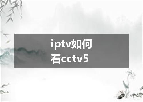 iptv如何看cctv5
