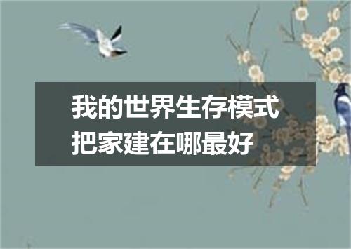 我的世界生存模式把家建在哪最好
