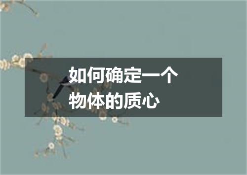 如何确定一个物体的质心