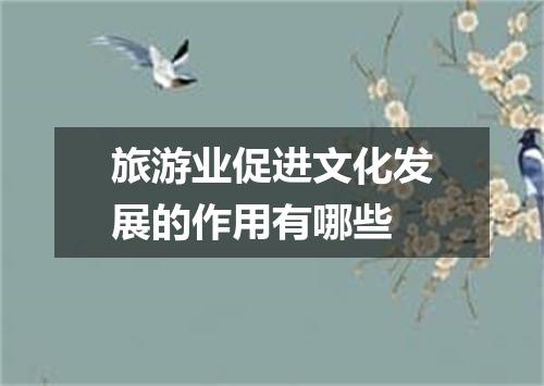 旅游业促进文化发展的作用有哪些