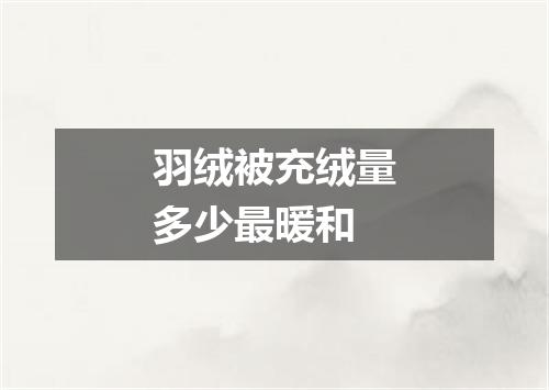 羽绒被充绒量多少最暖和