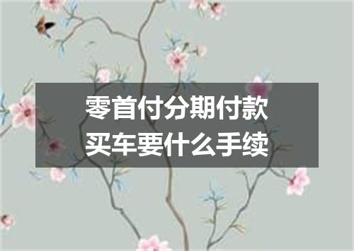 零首付分期付款买车要什么手续