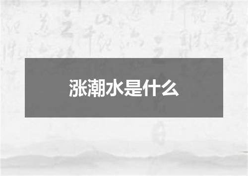 涨潮水是什么