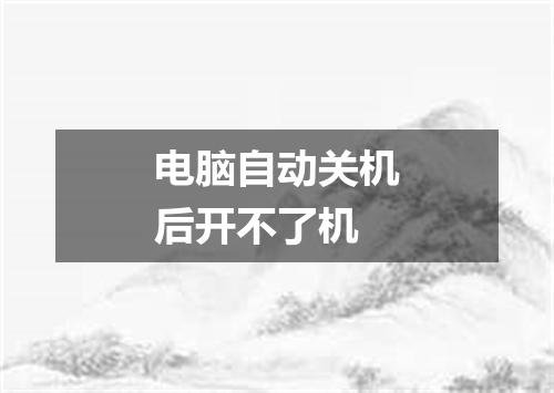 电脑自动关机后开不了机