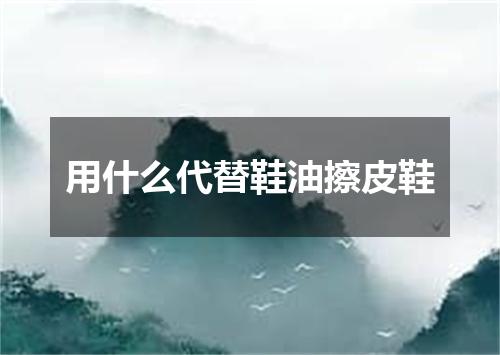 用什么代替鞋油擦皮鞋