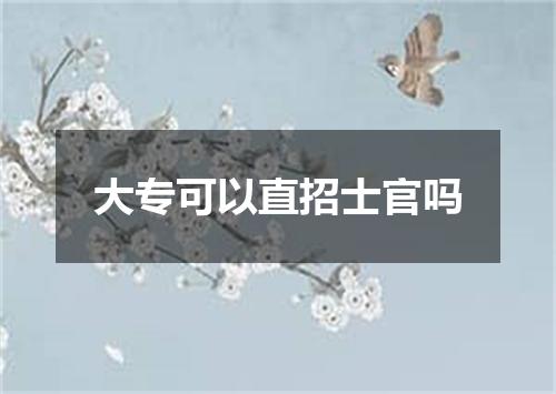 大专可以直招士官吗