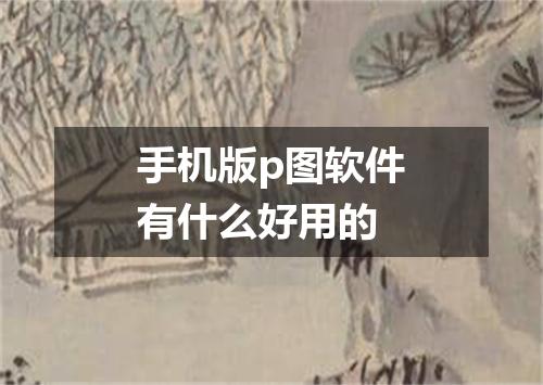 手机版p图软件有什么好用的