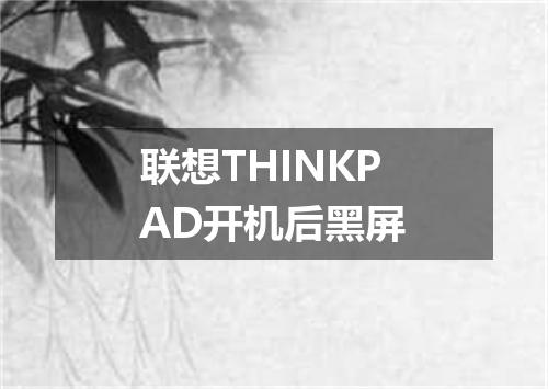 联想THINKPAD开机后黑屏