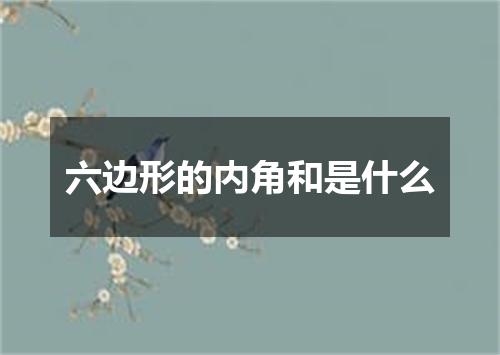 六边形的内角和是什么