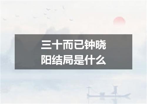 三十而已钟晓阳结局是什么