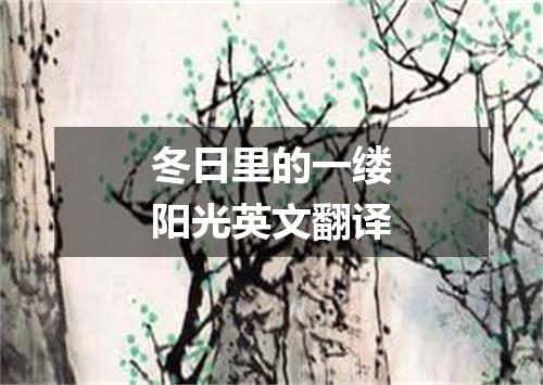冬日里的一缕阳光英文翻译
