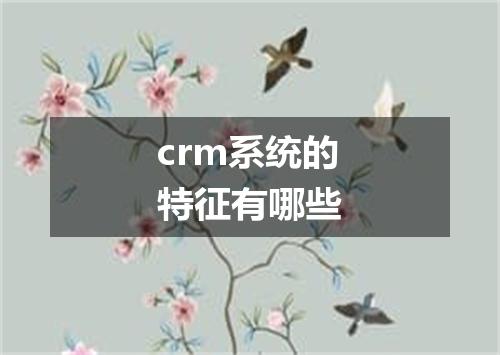 crm系统的特征有哪些