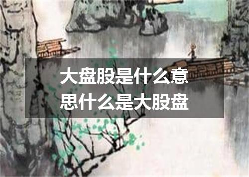 大盘股是什么意思什么是大股盘