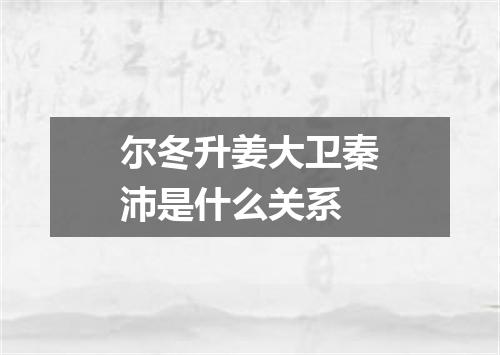 尔冬升姜大卫秦沛是什么关系
