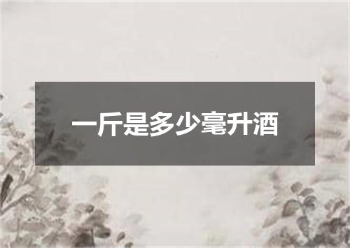 一斤是多少毫升酒