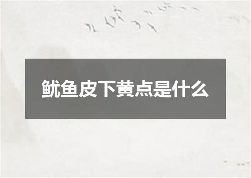 鱿鱼皮下黄点是什么