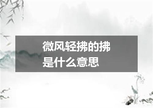 微风轻拂的拂是什么意思