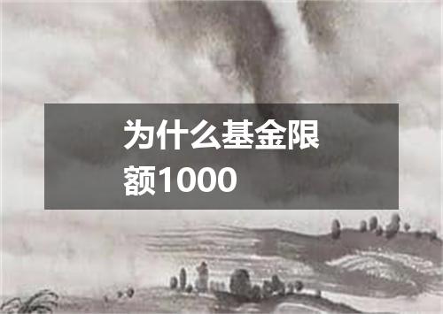 为什么基金限额1000