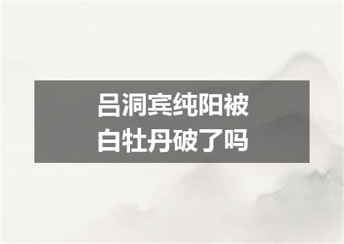 吕洞宾纯阳被白牡丹破了吗