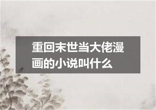 重回末世当大佬漫画的小说叫什么