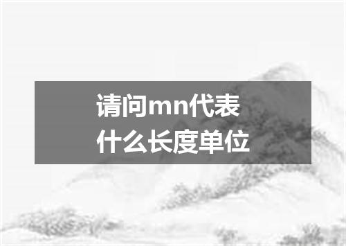 请问mn代表什么长度单位