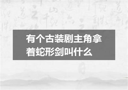 有个古装剧主角拿着蛇形剑叫什么