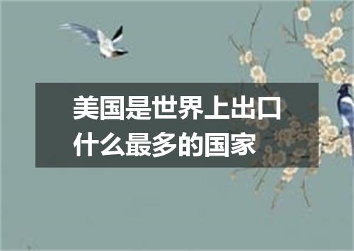 美国是世界上出口什么最多的国家