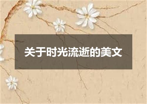 关于时光流逝的美文