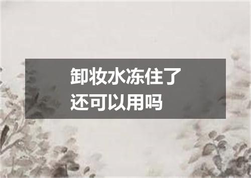 卸妆水冻住了还可以用吗