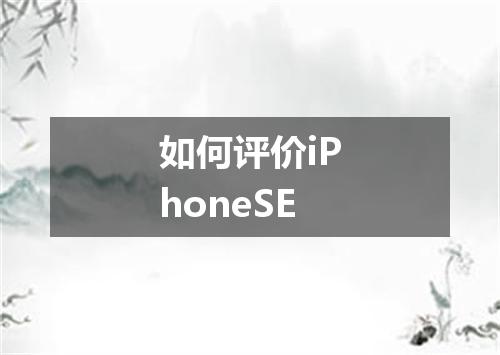 如何评价iPhoneSE