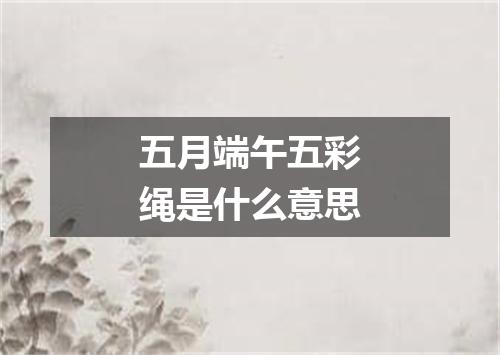 五月端午五彩绳是什么意思