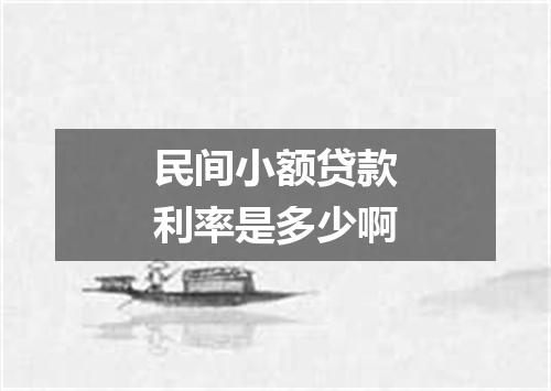 民间小额贷款利率是多少啊