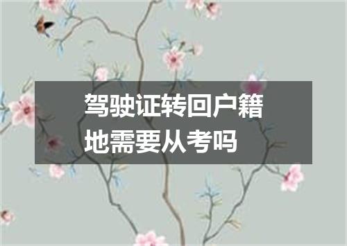 驾驶证转回户籍地需要从考吗