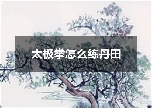 太极拳怎么练丹田