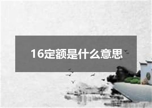 16定额是什么意思