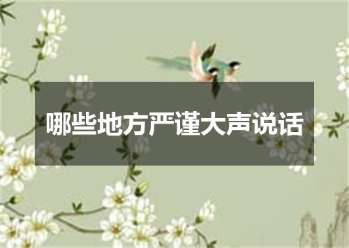 哪些地方严谨大声说话